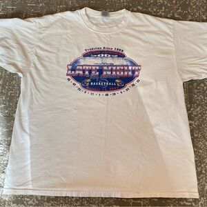 Kansas‎ Jayhawks 2002 Late Night Short Sleeve size 2XL color White-Flaws